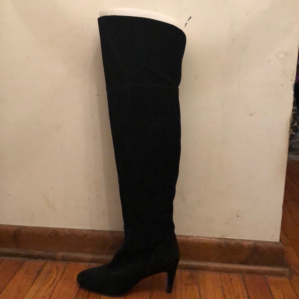 Vince Camuto over the knee black suede boots